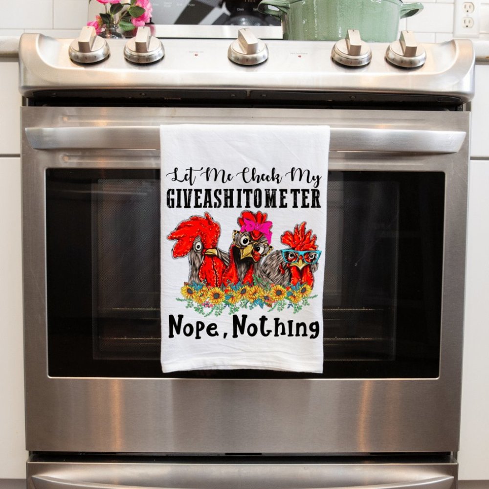 Unique and Humorous Handmade Sublimated Chicken Kitchen Towel